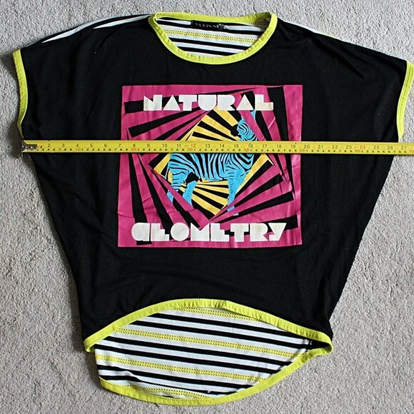 Vintage 1990s - Retro Natural Geometry Cocoon Top in Bright Neon - MTV Style - Picture 5 of 7